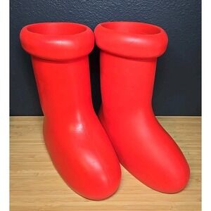 MSCHF Big Red " Astro Boy " Boots  Size 10  Slip On. Great Shape